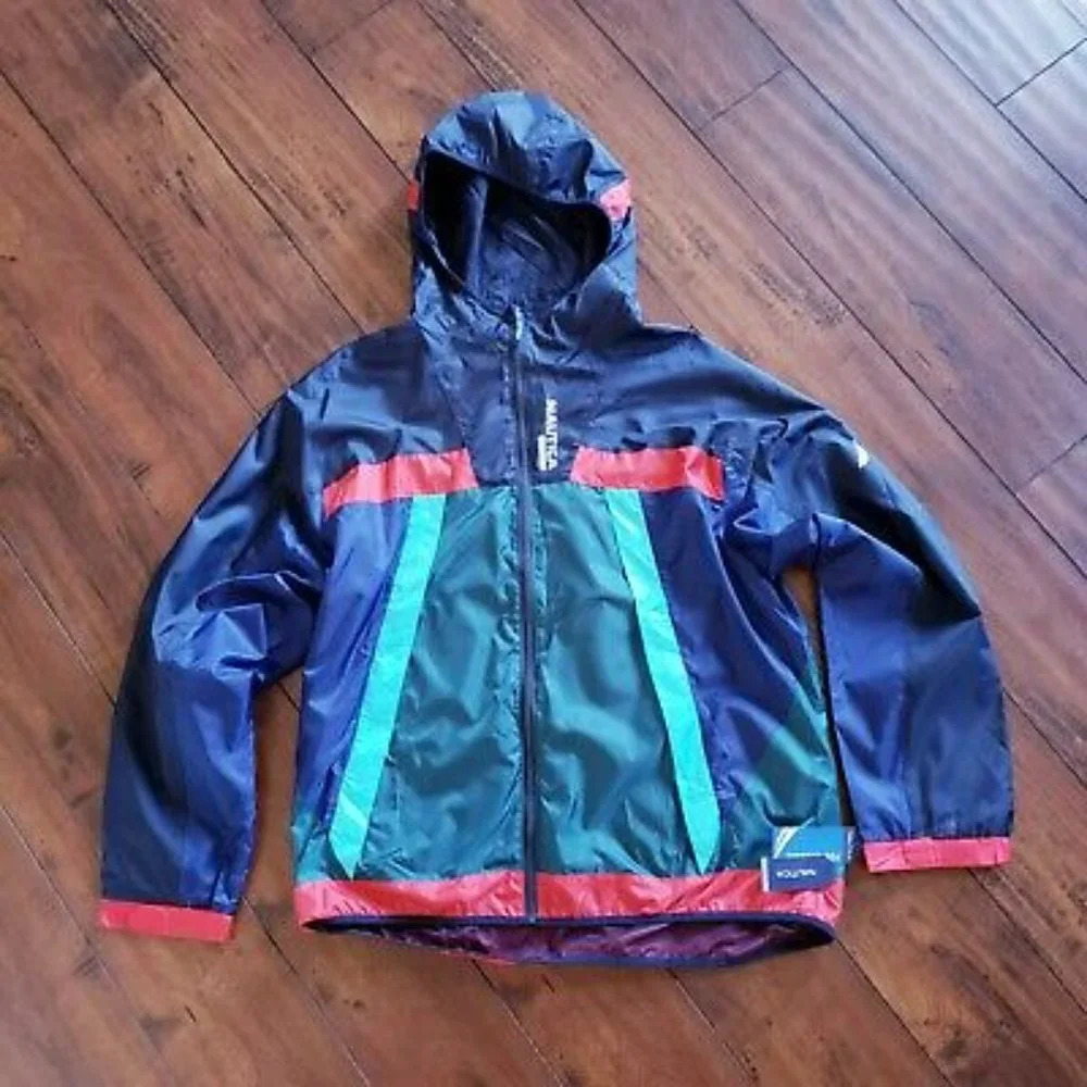 NAUTICA Mens Gyro Navy Color Block Hooded Jacket XL - Picture 4 of 7